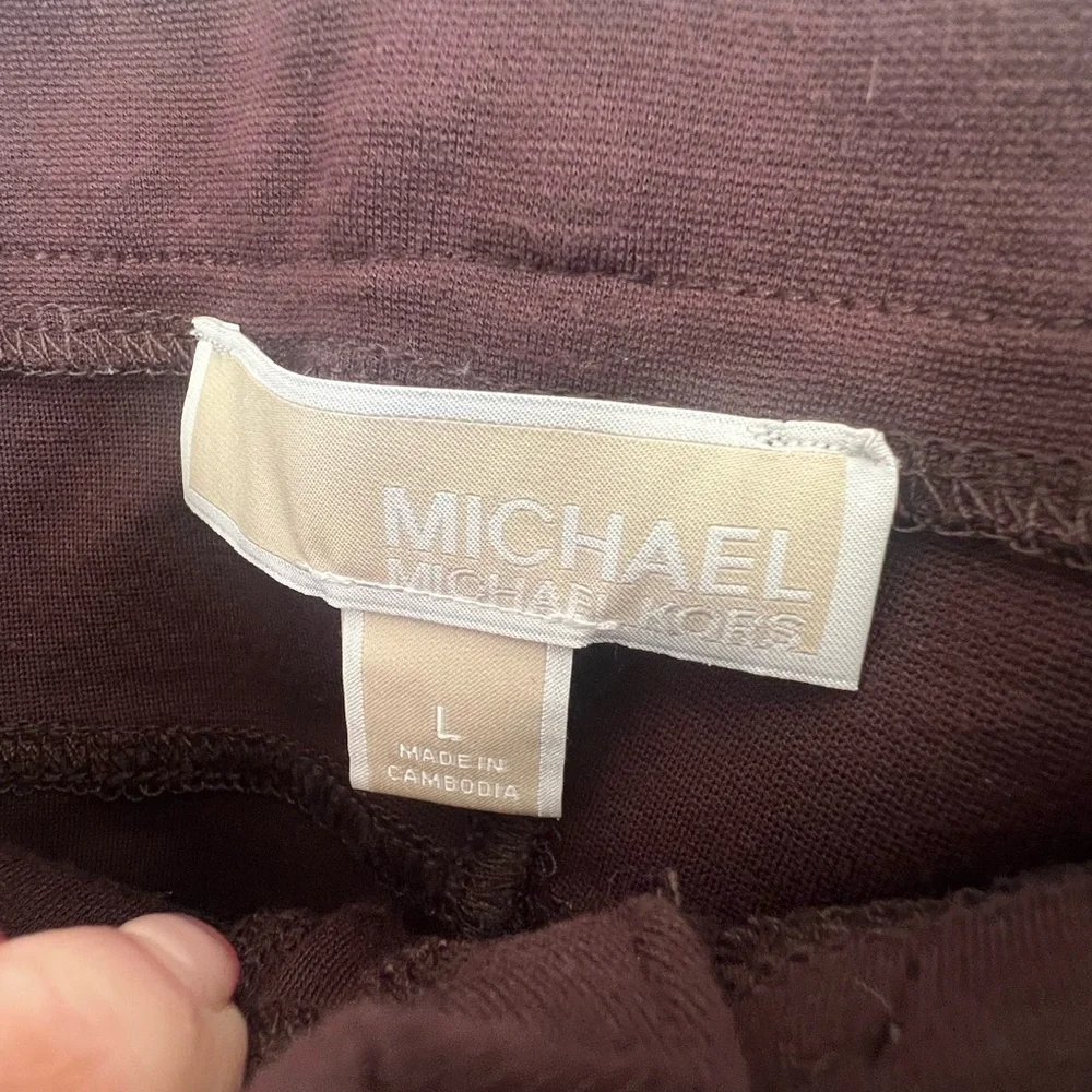Large Michael kors MK stretchy knit pants brown